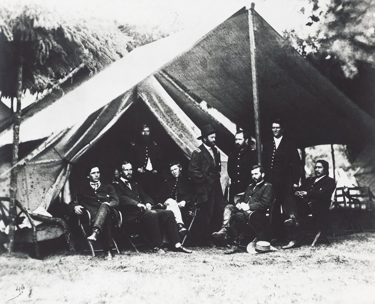 Generał Ulysses Grant i jego personel w City Point, lato 1864, wojna secesyjna, USA autorstwa Unbekannt Unbekannt