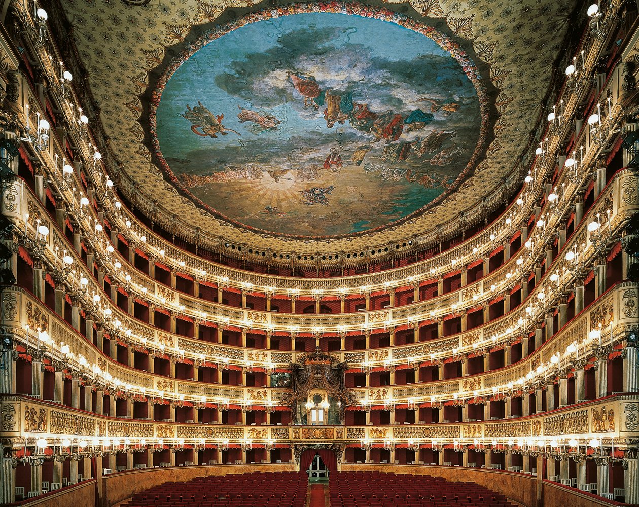 Widok wnętrza sceny teatru San Carlo w Neapolu autorstwa Unbekannt Unbekannt