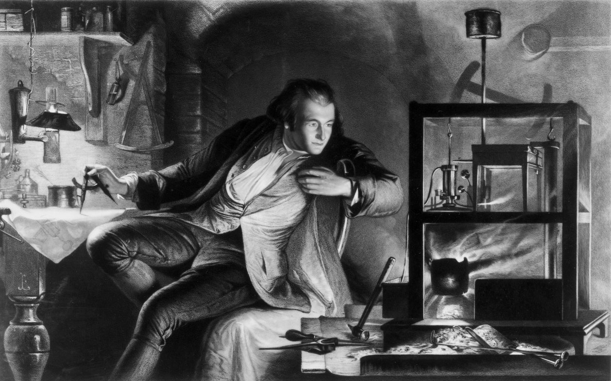 James Watt, brytyjski inżynier, jako młody mężczyzna, ok. 1769 r. autorstwa Unbekannt Unbekannt