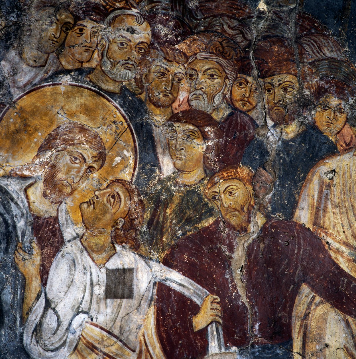 Jezus i apostołowie, freski w klasztorze Panagia Antifonitria, Myriokefala, Kreta, Grecja (foto) autorstwa Unbekannt Unbekannt