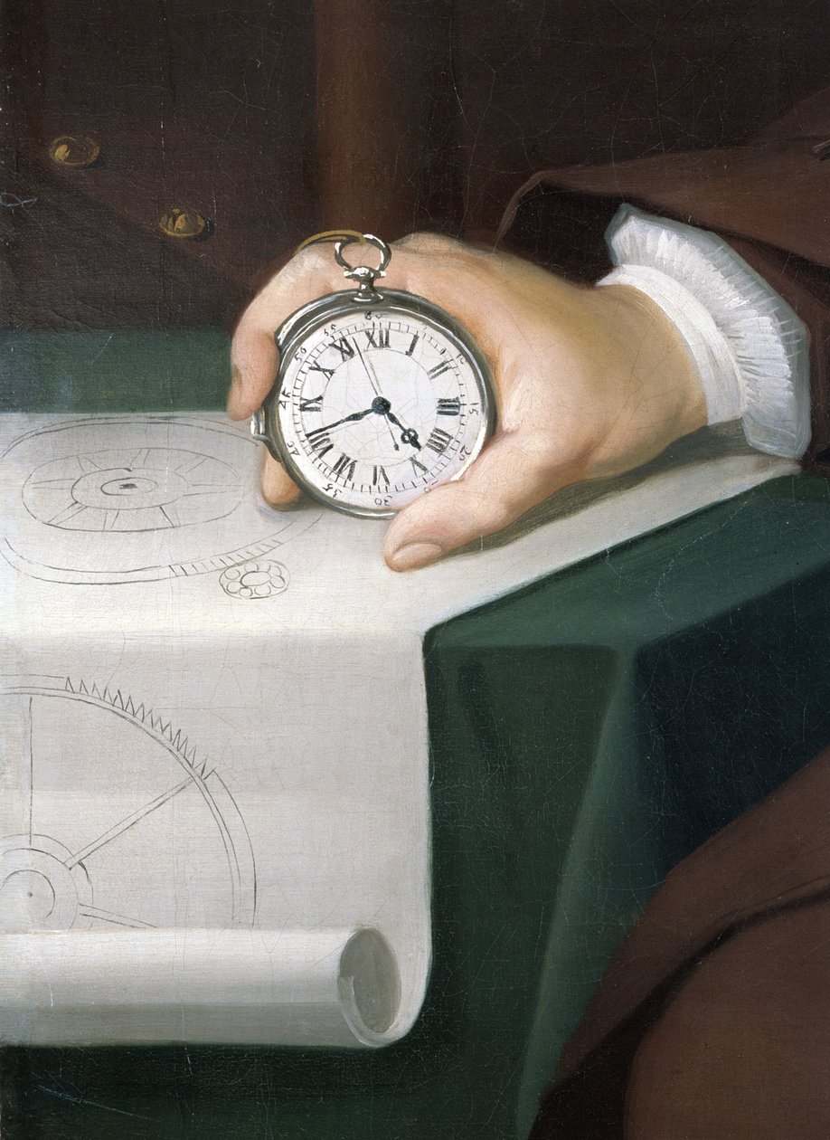 John Harrison ze swoim chronometrem morskim, ok. 1767 autorstwa Unbekannt Unbekannt