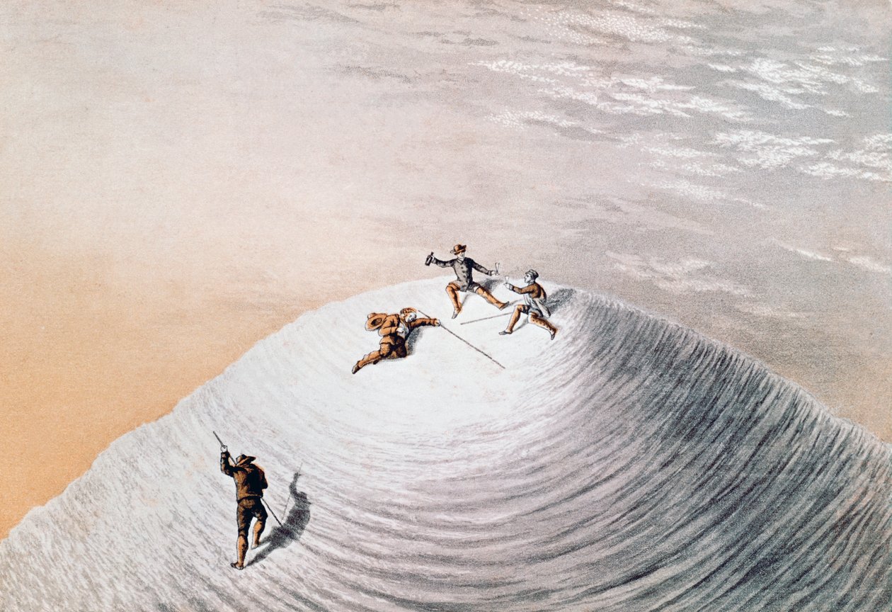 John MacGregor na szczycie Mont Blanc, ilustracja z Narracji o wejściu na Mont Blanc, 21 września autorstwa Unbekannt Unbekannt