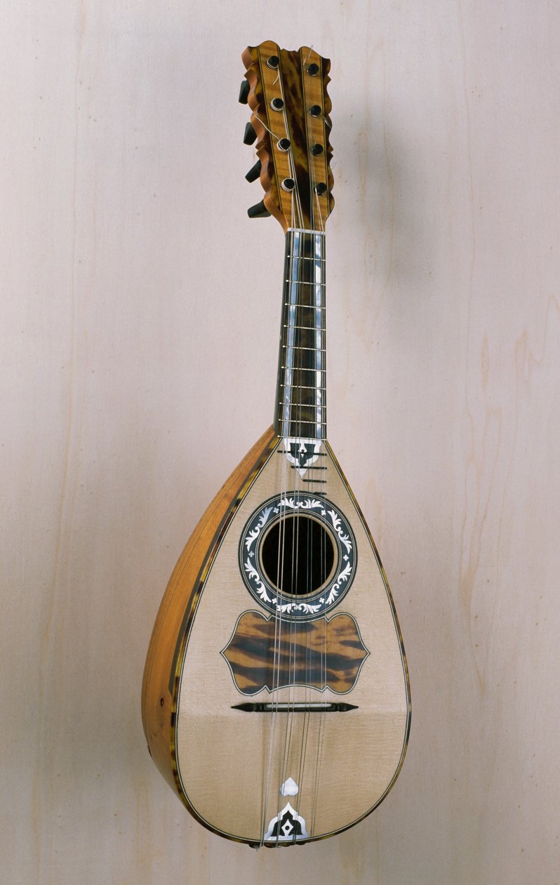 mandolina neapolitańska, instrument muzyczny zbudowany w warsztacie lutnika Pasquale Scala w Praiano w Kampanii. Włochy, XX wiek autorstwa Unbekannt Unbekannt