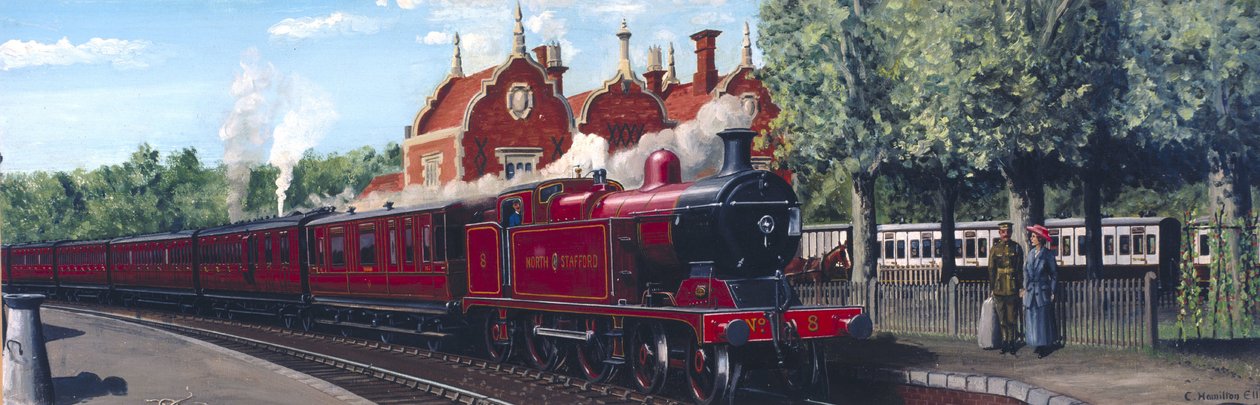 Pociąg North Staffordshire Railway wjeżdżający do Stone Junction autorstwa Unbekannt Unbekannt