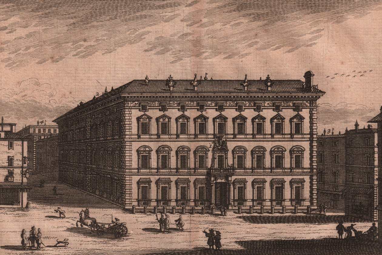 Palazzo Madama, Rzym, Lacjum, Włochy, miedzioryt, ok. 165x135 cm autorstwa Unbekannt Unbekannt