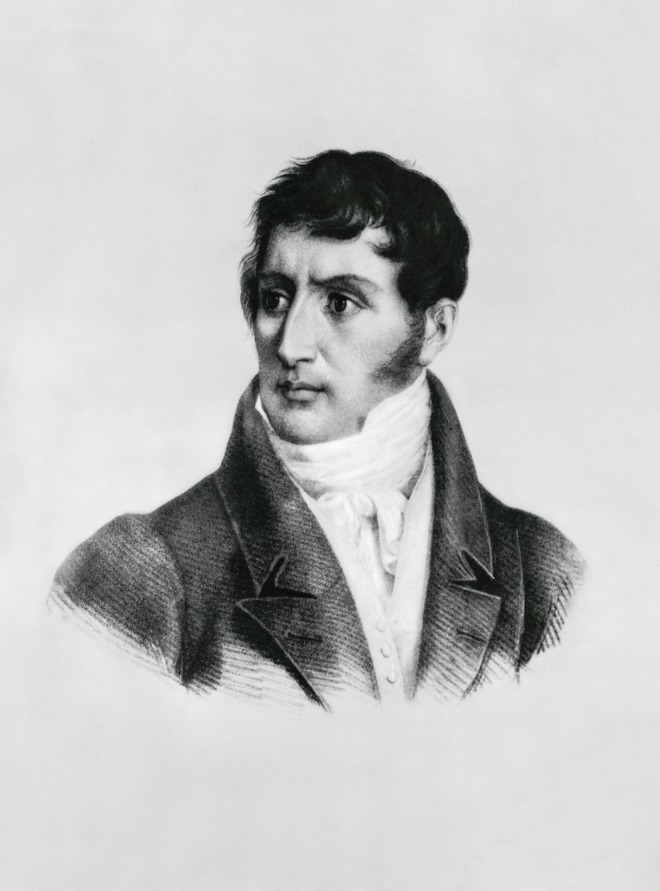 Portret Alessandro Manzoniego (1785-1873), włoskiego pisarza, poety i dramaturga, rycina autorstwa Unbekannt Unbekannt