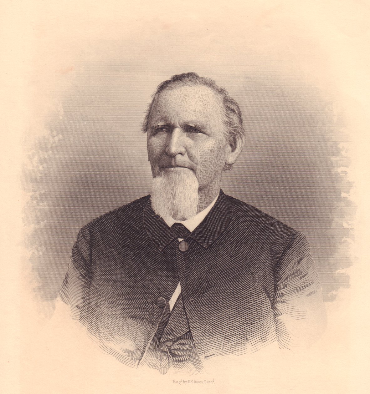 Portret amerykańskiego duchownego metodysty Johna L. Smitha, rycina FE Jonesa, ok. 1870 r. autorstwa Unbekannt Unbekannt