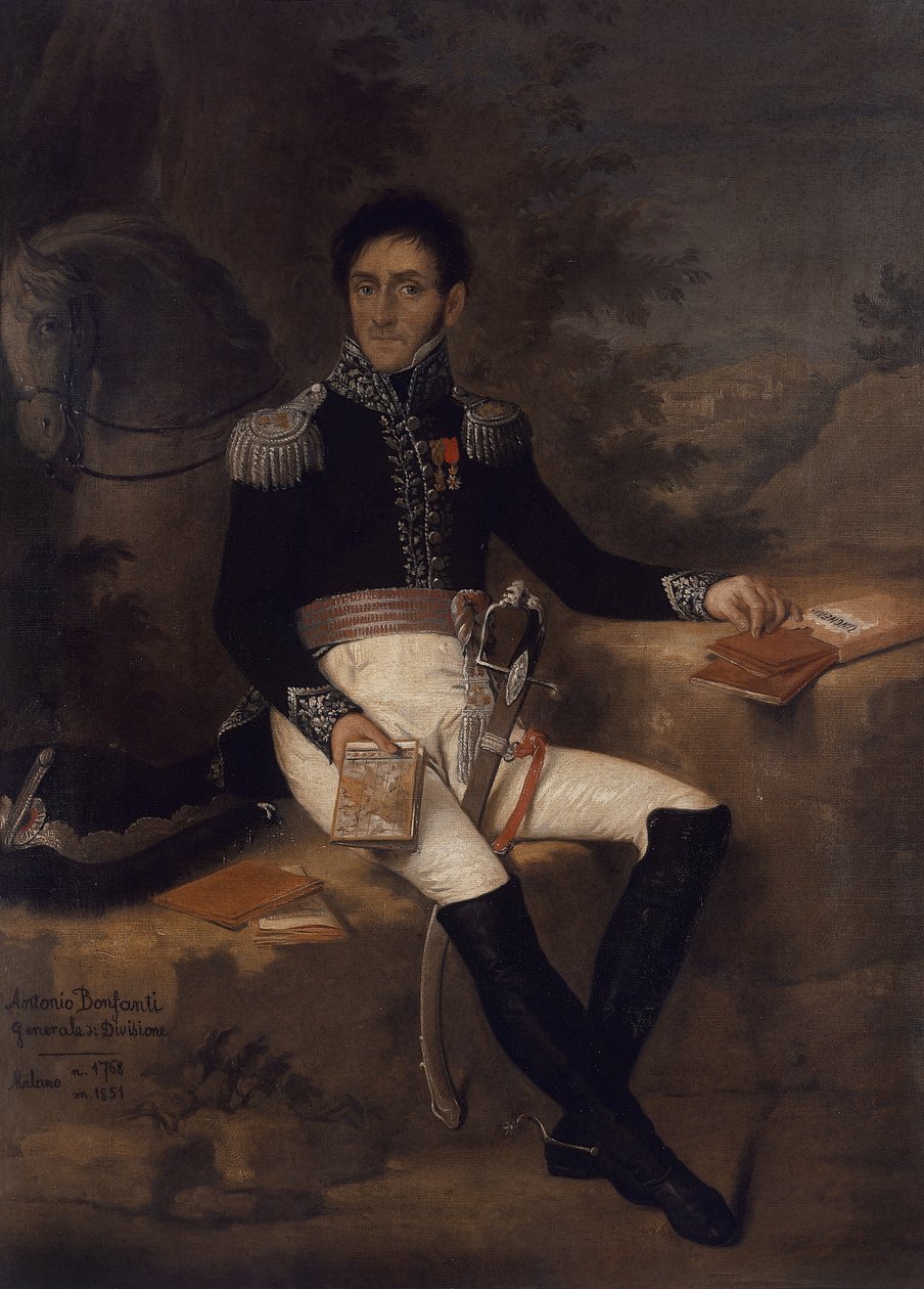 Portret Antonio Bonfanti (1768-1851), generała włoskiego, obraz Zeniego, olej na płótnie, 575x42 cm autorstwa Unbekannt Unbekannt