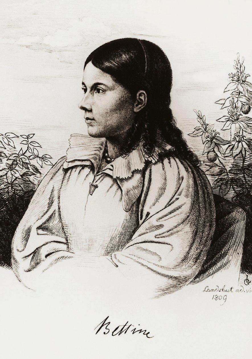 Portret Bettiny Brentano von Arnim (1785-1859) autorstwa Unbekannt Unbekannt