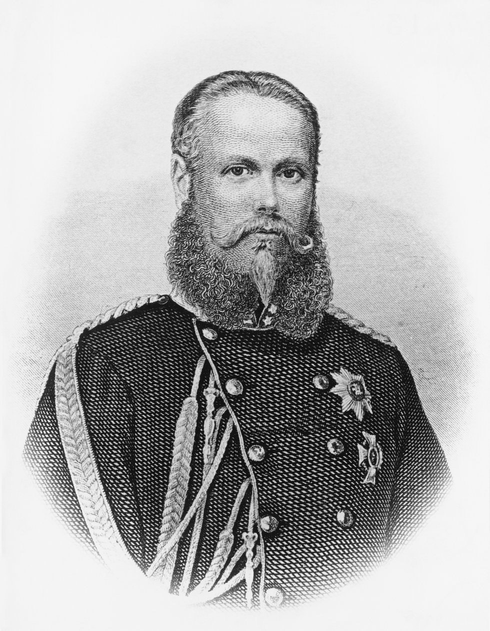 Portret Karola I (1823-1891), króla Wirtembergii z 1864 r., rycina autorstwa Unbekannt Unbekannt