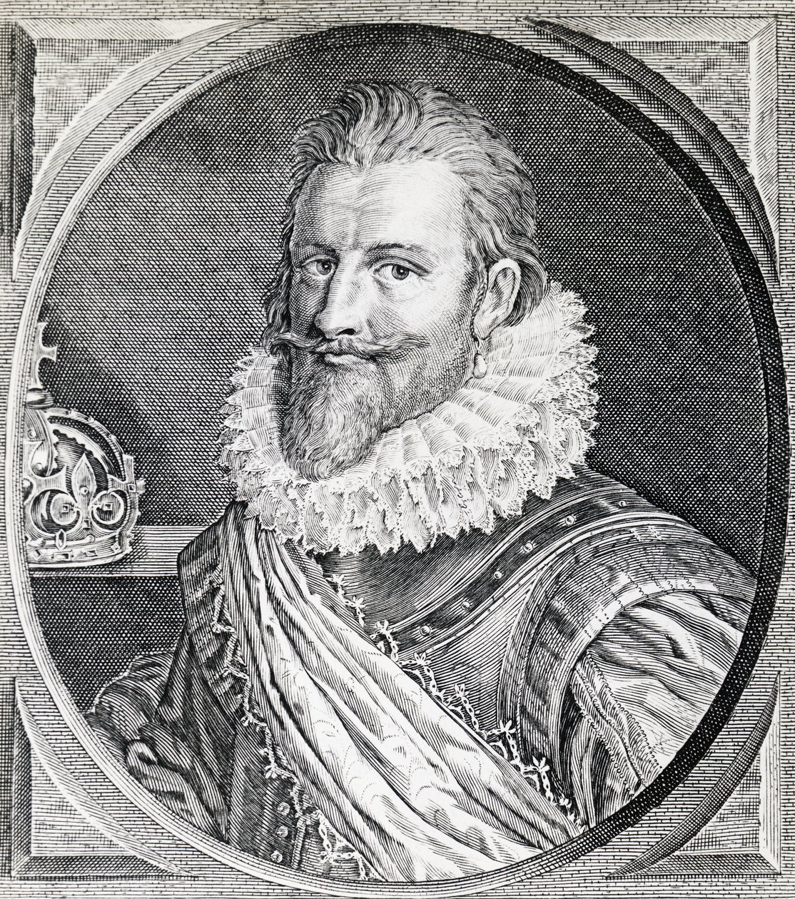 Portret Chrystiana IV (1588-1648), króla Danii i Norwegii, rycina autorstwa Unbekannt Unbekannt