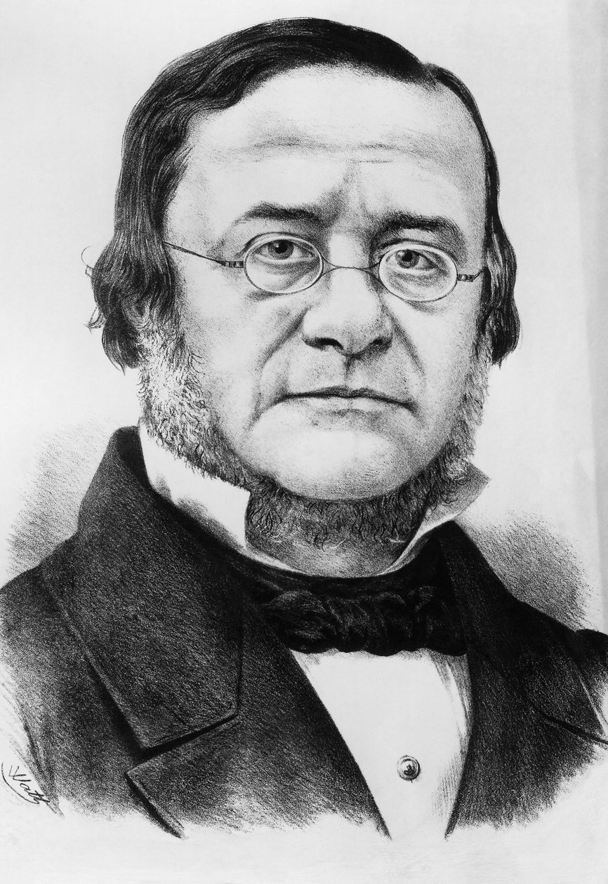 Portret Daniele Manina (1804-1857), włoskiego patrioty i polityka, który był prezydentem Republiki San Marco od 1848 do 1849, grawerowanie według rysunku Watta autorstwa Unbekannt Unbekannt