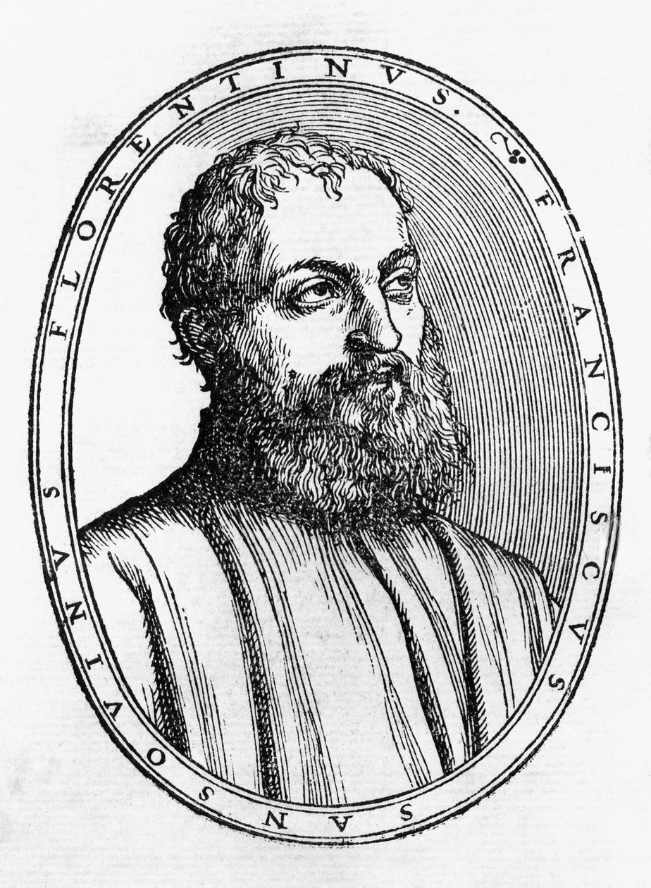 Portret Francesco Tatti da Sansovino (1521-1586), włoskiego literata, drzeworyt z Del secretario di Francesco Sansouino libri quattro, wyd. Francesco Rampazetto autorstwa Unbekannt Unbekannt
