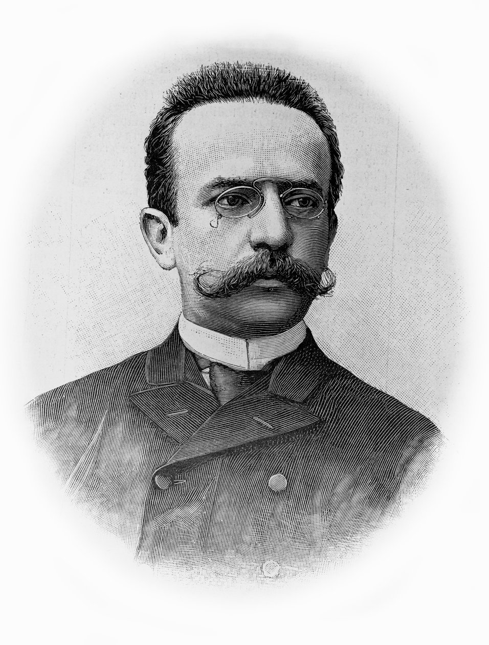 Portret Giacinto Galliny (1852-1897), włoskiego dramatopisarza, rysunek po fotografii autorstwa Unbekannt Unbekannt