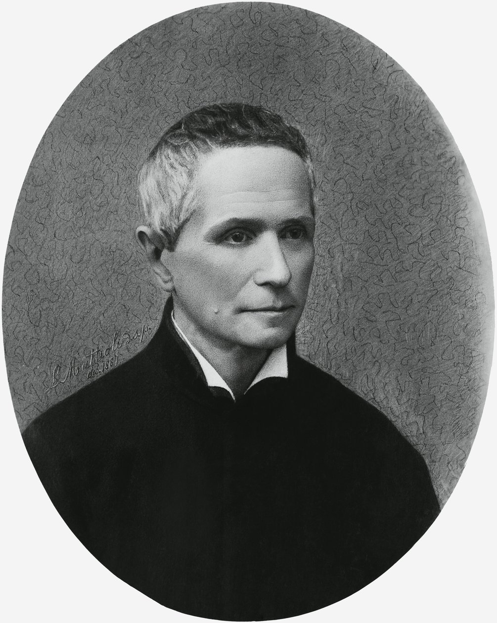 Portret Giulio Isdegerde Cecchi, znanego jako ojciec Filippo Cecchi (1822-1887), włoskiego fizyka, meteorologa i wynalazcy, grawerowanie autorstwa Unbekannt Unbekannt