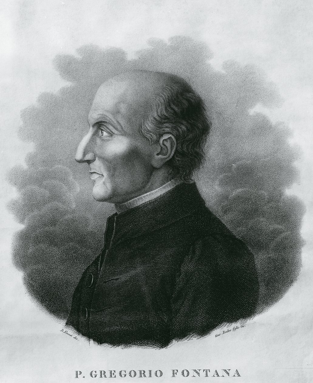 Portret Gregorio Fontany (1735-1803), włoskiego matematyka, rycina autorstwa Unbekannt Unbekannt