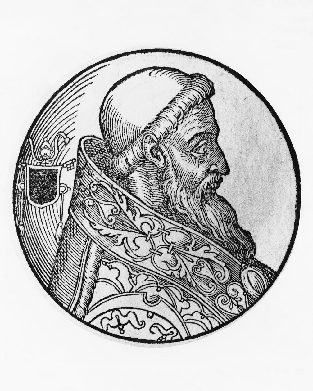 Portret Honoriusza I (zm. 638), 70. papieża Kościoła katolickiego z 625, rycina autorstwa Unbekannt Unbekannt