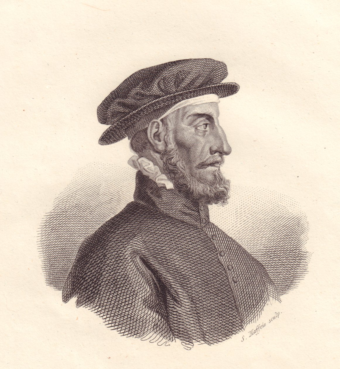 Portret włoskiego wydawcy i drukarza Paolo Manuzio (1512-1574) miedzioryt autorstwa S Maffeis autorstwa Unbekannt Unbekannt
