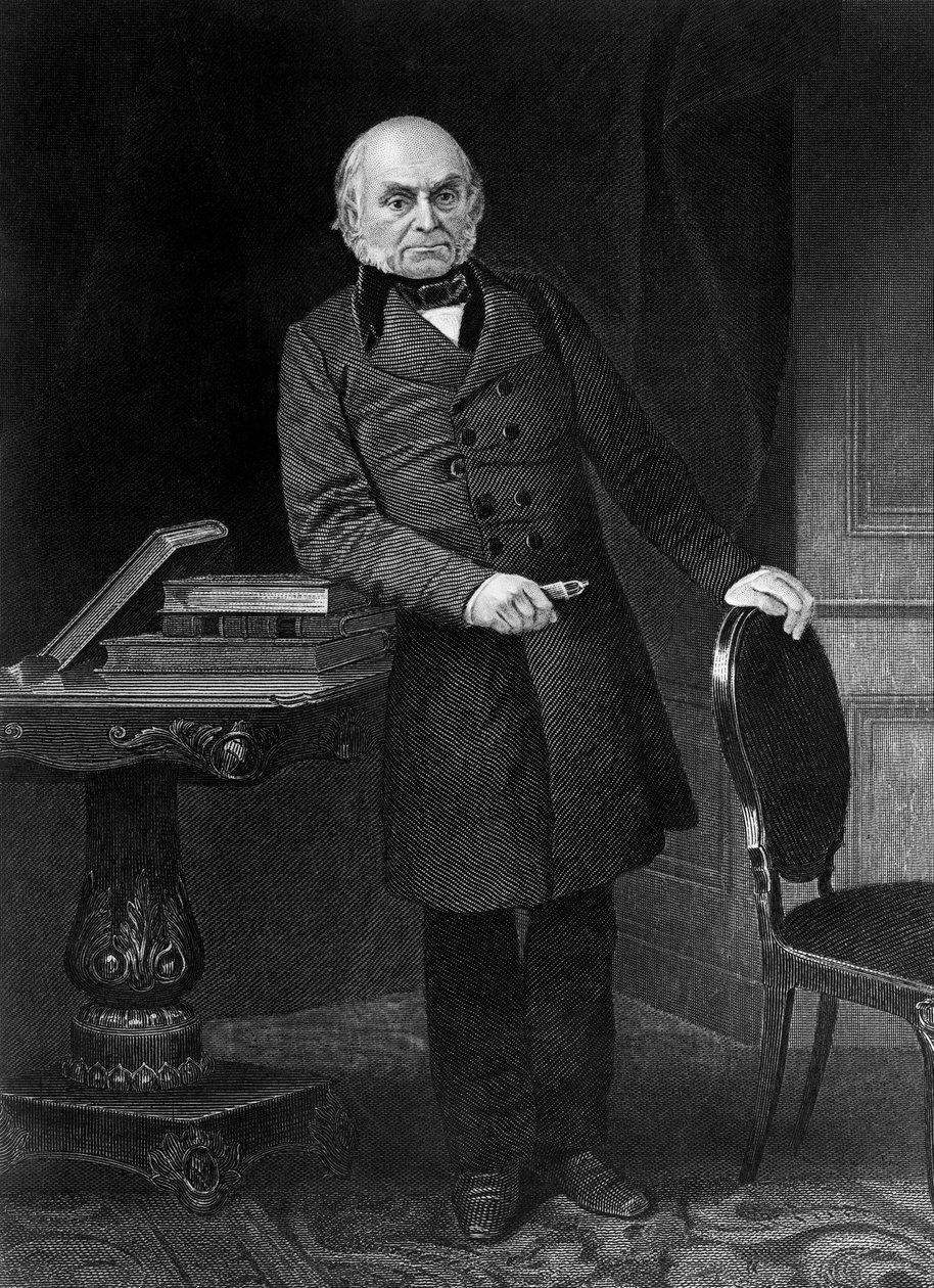 Portret John Quincy Adams (1767-1848), amerykański polityk i dyplomata, który był 6. prezydentem Stanów Zjednoczonych od 1825 do 1829, grawerowanie autorstwa Unbekannt Unbekannt
