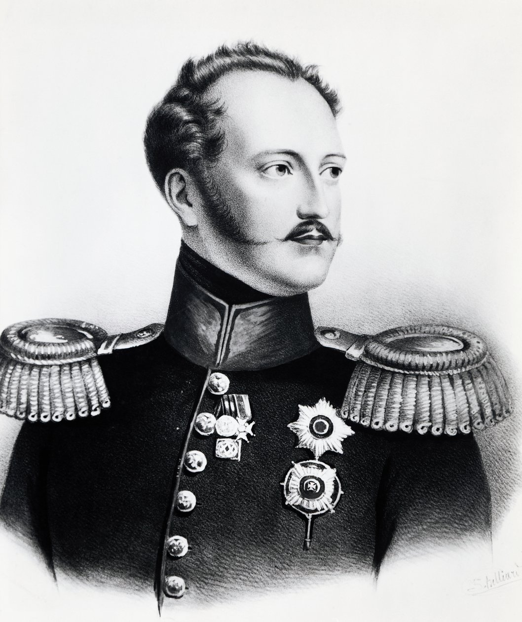 Portret Mikołaja I Romanowa (1796-1855), cara Rosji od 1825 do 1855, grawerowanie autorstwa Unbekannt Unbekannt