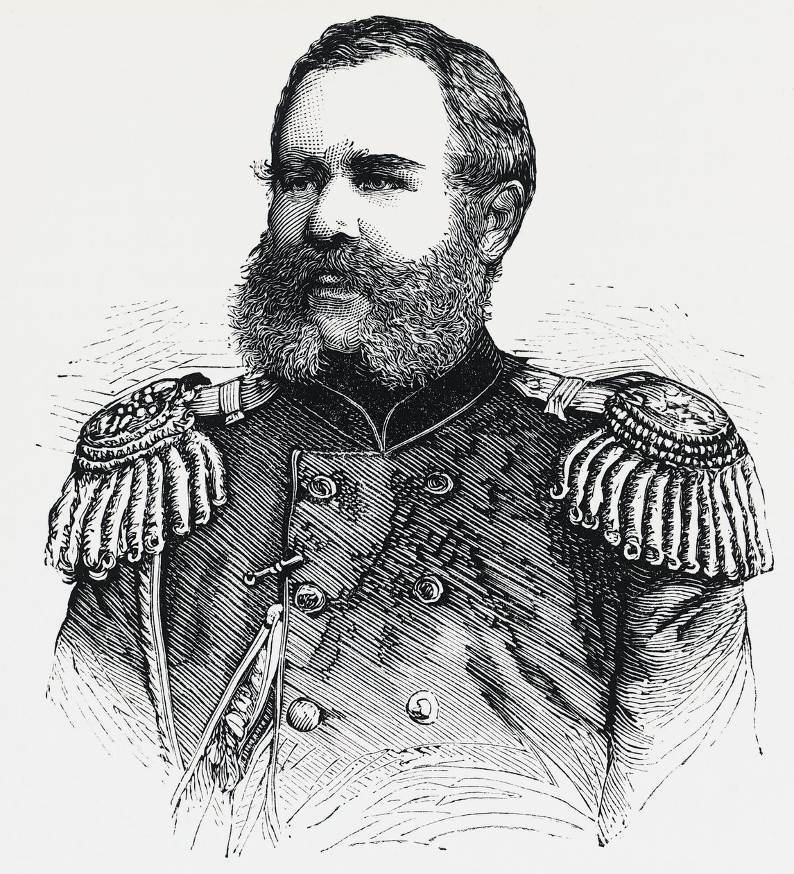 Portret Nikołaja Obruczewa (1830-1904), rosyjskiego generała, rycina autorstwa Unbekannt Unbekannt