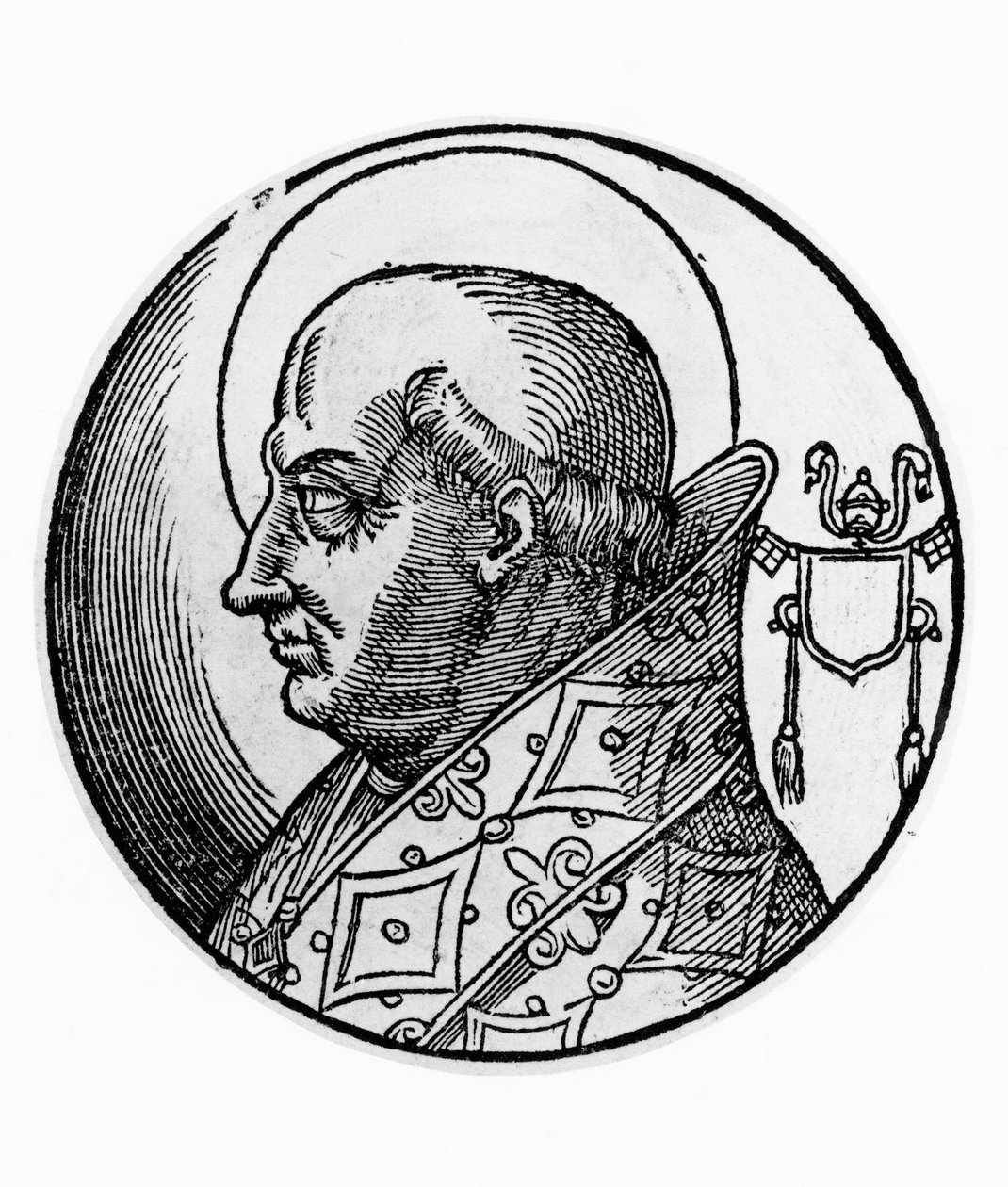 Portret św. Agapeta I (zm. 536), 57 papieża Kościoła katolickiego z 535, rycina autorstwa Unbekannt Unbekannt
