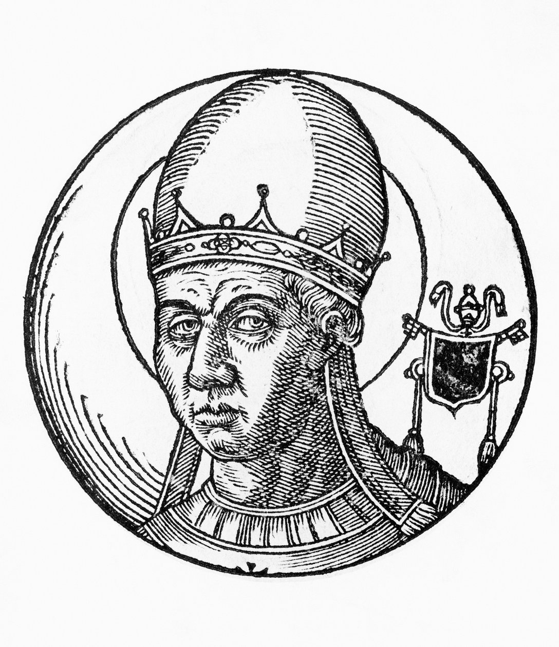 Portret św. Zosimusa (zm. 418), 41. papieża Kościoła katolickiego z 417 r., rycina autorstwa Unbekannt Unbekannt