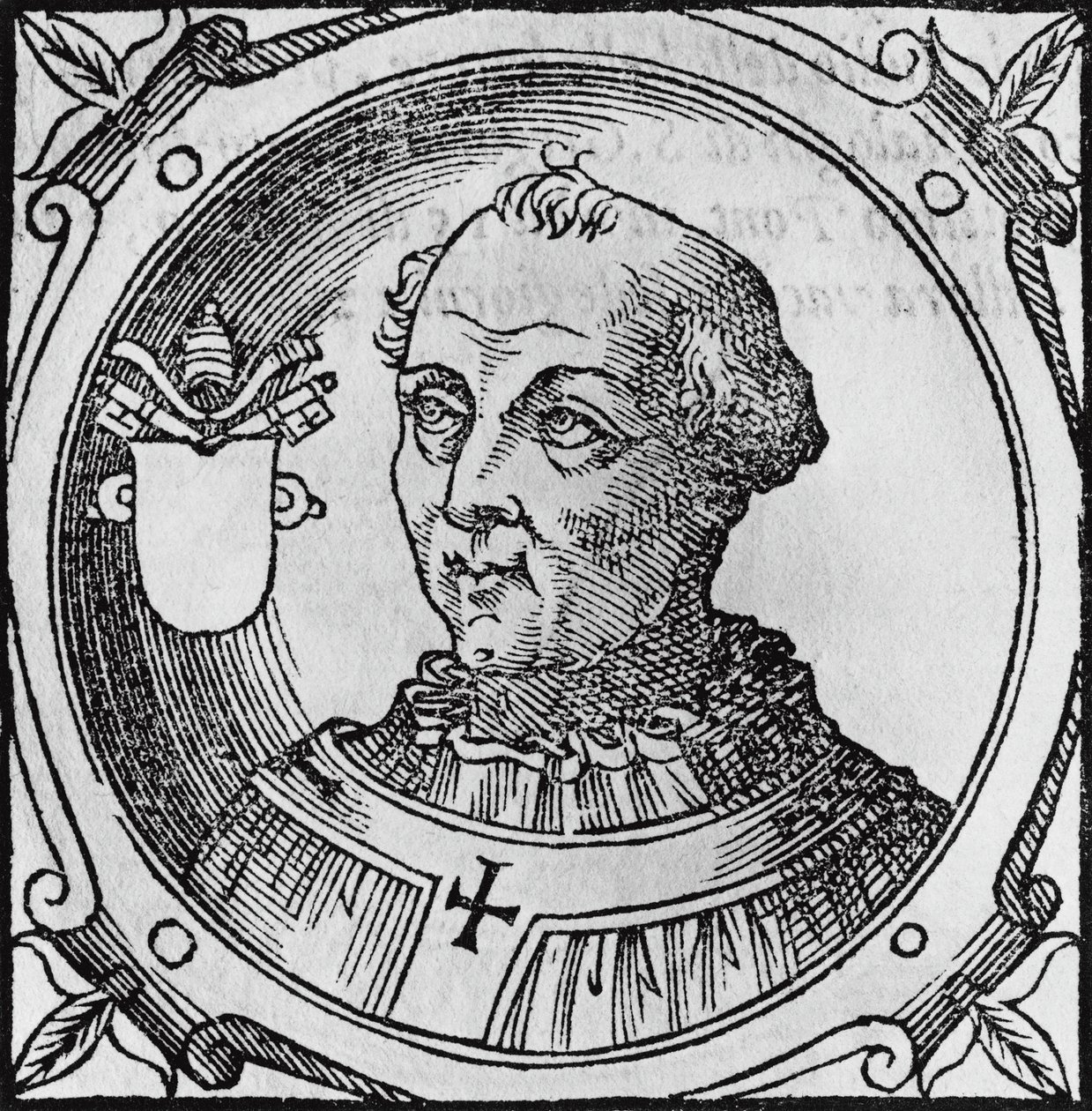 Portret Stefana II lub III (ca 714-757), 92. papieża Kościoła katolickiego z 752, grawerowanie autorstwa Unbekannt Unbekannt