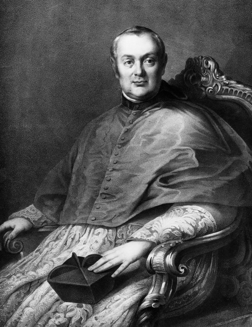 Portret Tommaso Bernetti (1779-1852), włoskiego kardynała, który był kardynałem sekretarzem stanu za Leona XII w latach 1828-1829 i Grzegorza XVI w latach 1831-1836, litografia autorstwa Unbekannt Unbekannt