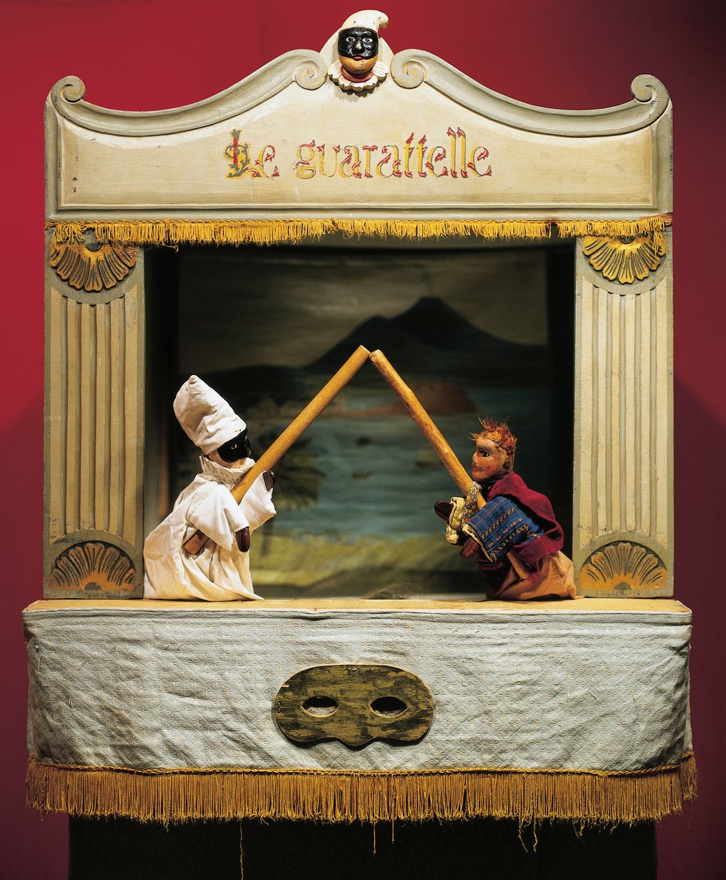 Punch (Pulcinella) i Pasquale Terremoto, lalki z teatru Maria Imperatrice Guarattelle, Neapol, Włochy (zdjęcie) autorstwa Unbekannt Unbekannt
