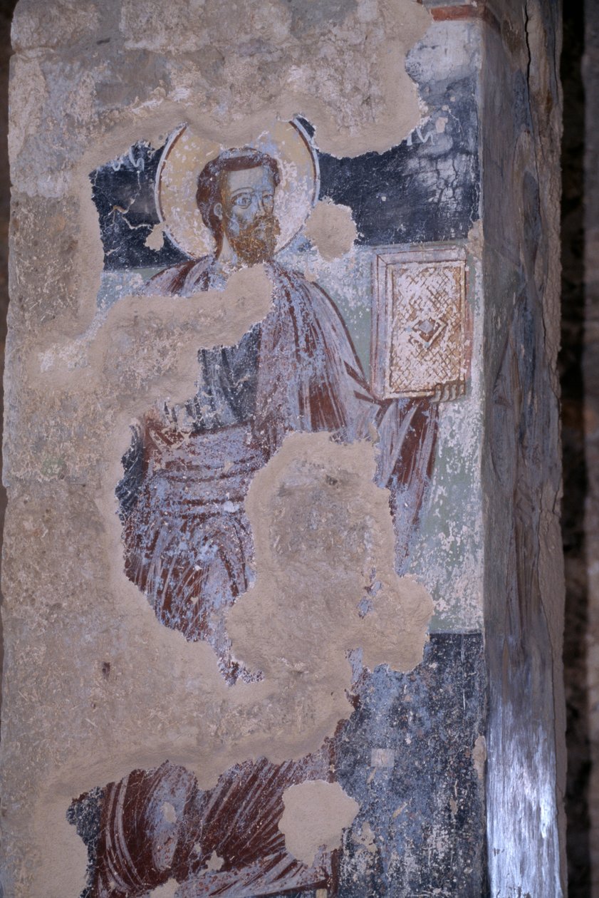 Święty, fresk w kościele Agios Nikolaos, bizantyjskie miasto Mystras (Lista Światowego Dziedzictwa UNESCO autorstwa Unbekannt Unbekannt