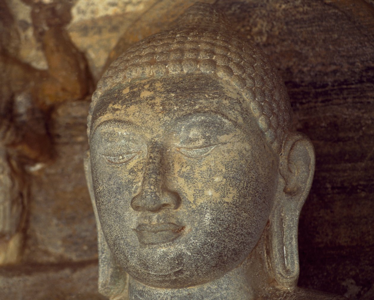 Sri Lanka, Polonnaruwa, fragment posągu Buddy Gal Vihara (Lista Światowego Dziedzictwa UNESCO) autorstwa Unbekannt Unbekannt
