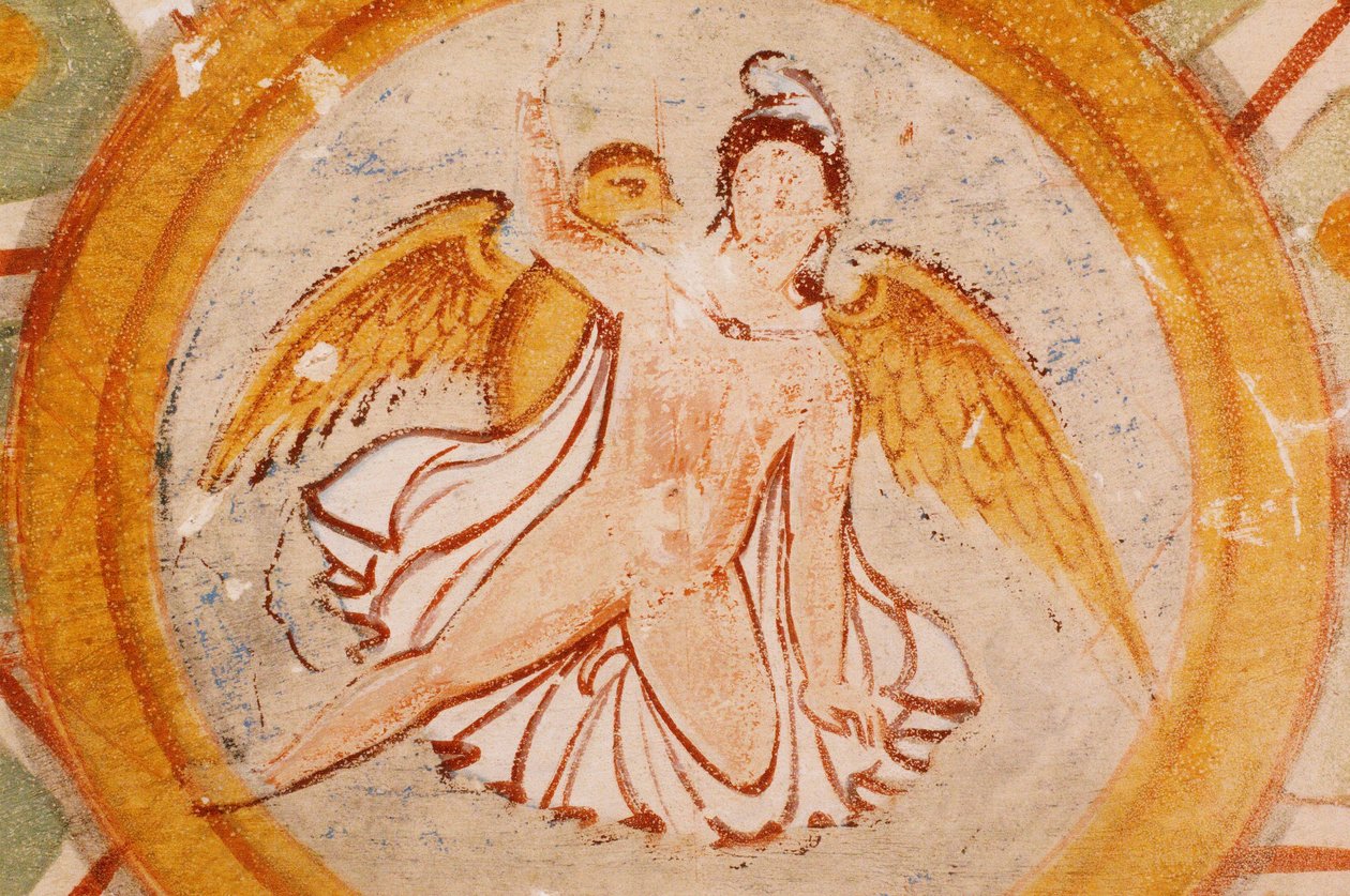 Syria, Palmyra, Dolina Grobów, Hypogeum fresk anioła w grobie trzech braci autorstwa Unbekannt Unbekannt