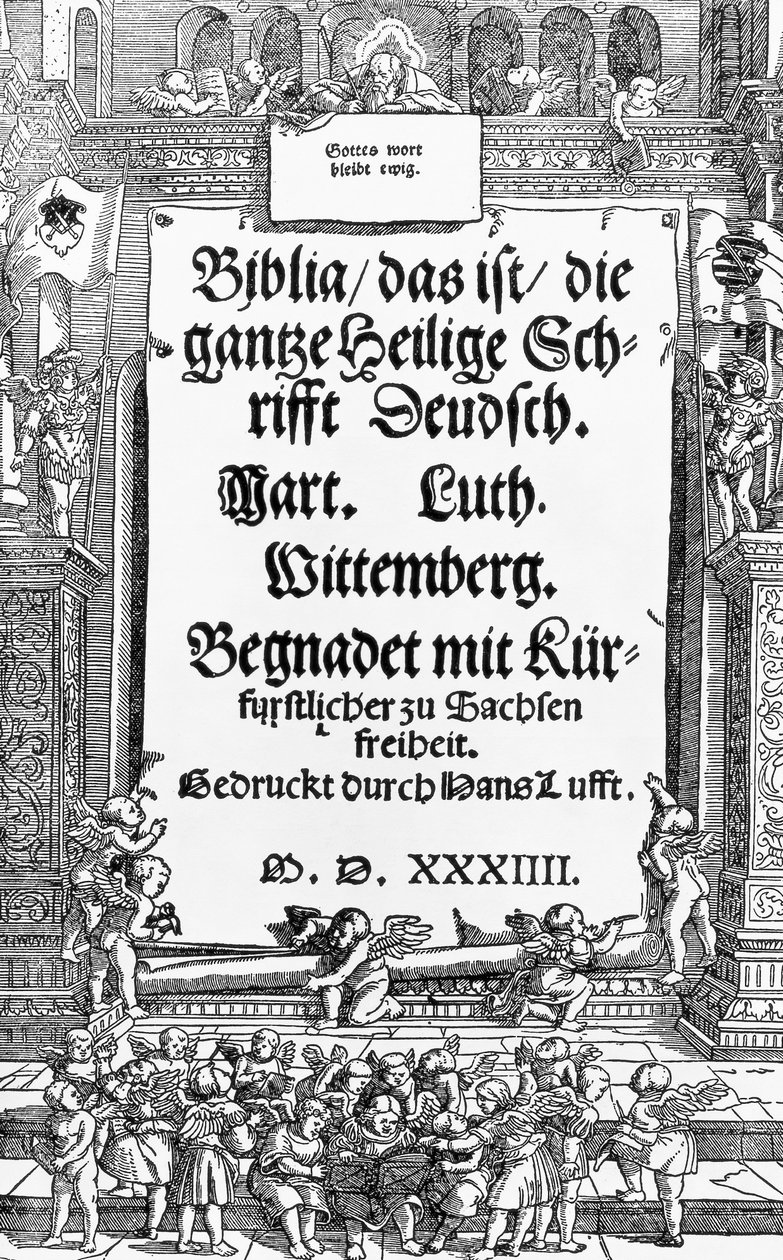 Strona tytułowa Biblii Marcina Lutra autorstwa Unbekannt Unbekannt