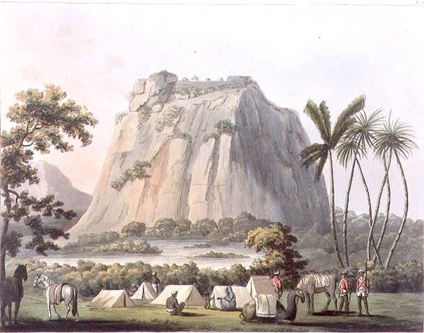 North View of Shole Ghurry, tablica 32 z „Malownicza sceneria w Królestwie Mysore”, sztych. Harradon, wyd. Edward Orme (1774-c.1820) 1805 (akwatinta) autorstwa Lieutenant James (after) Hunter