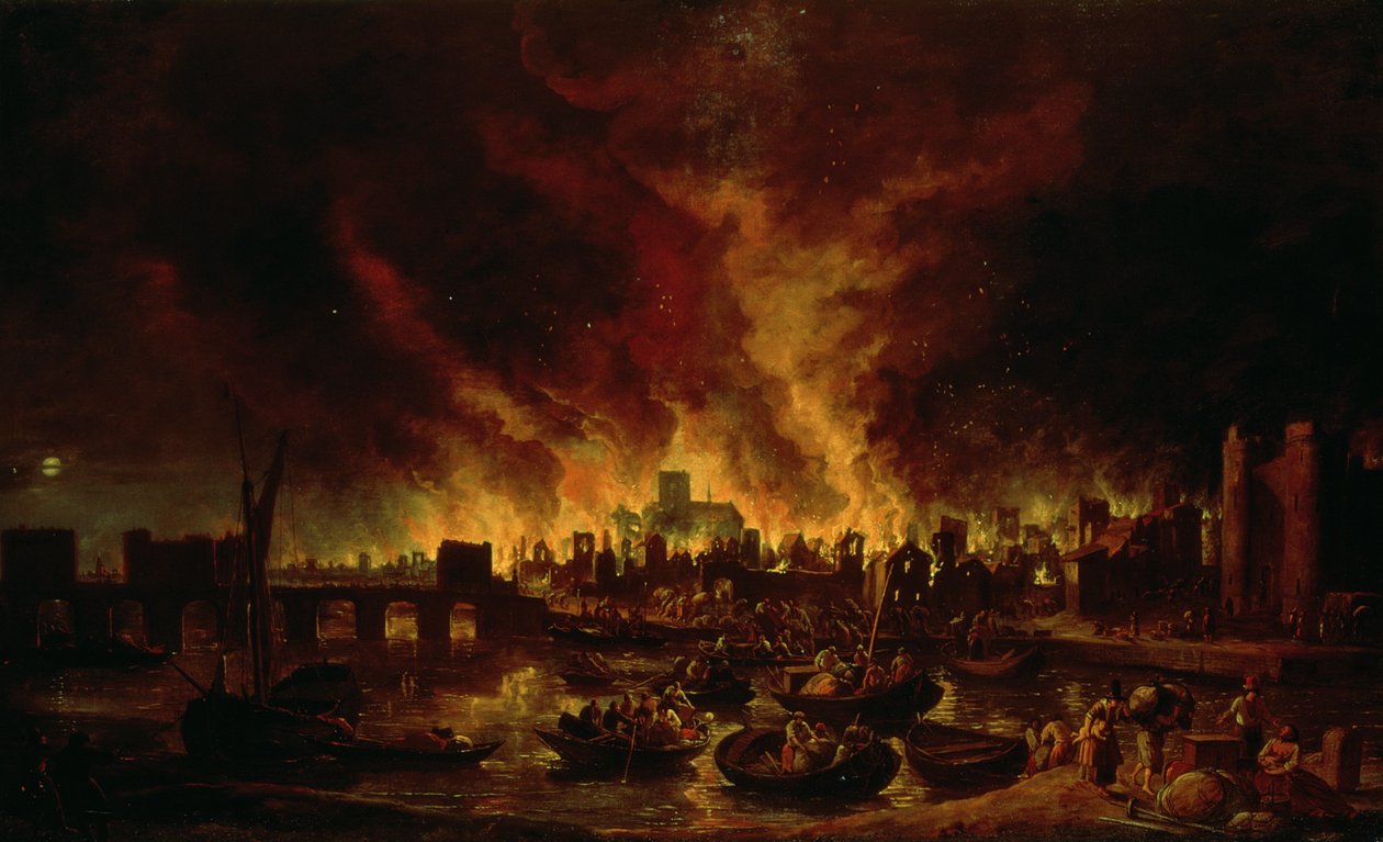 Wielki pożar Londynu w 1666 r autorstwa Lieve Verschuier