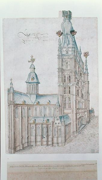 Katedra św. Bawona (akwarela na papierze) autorstwa Lieven van der Schelden