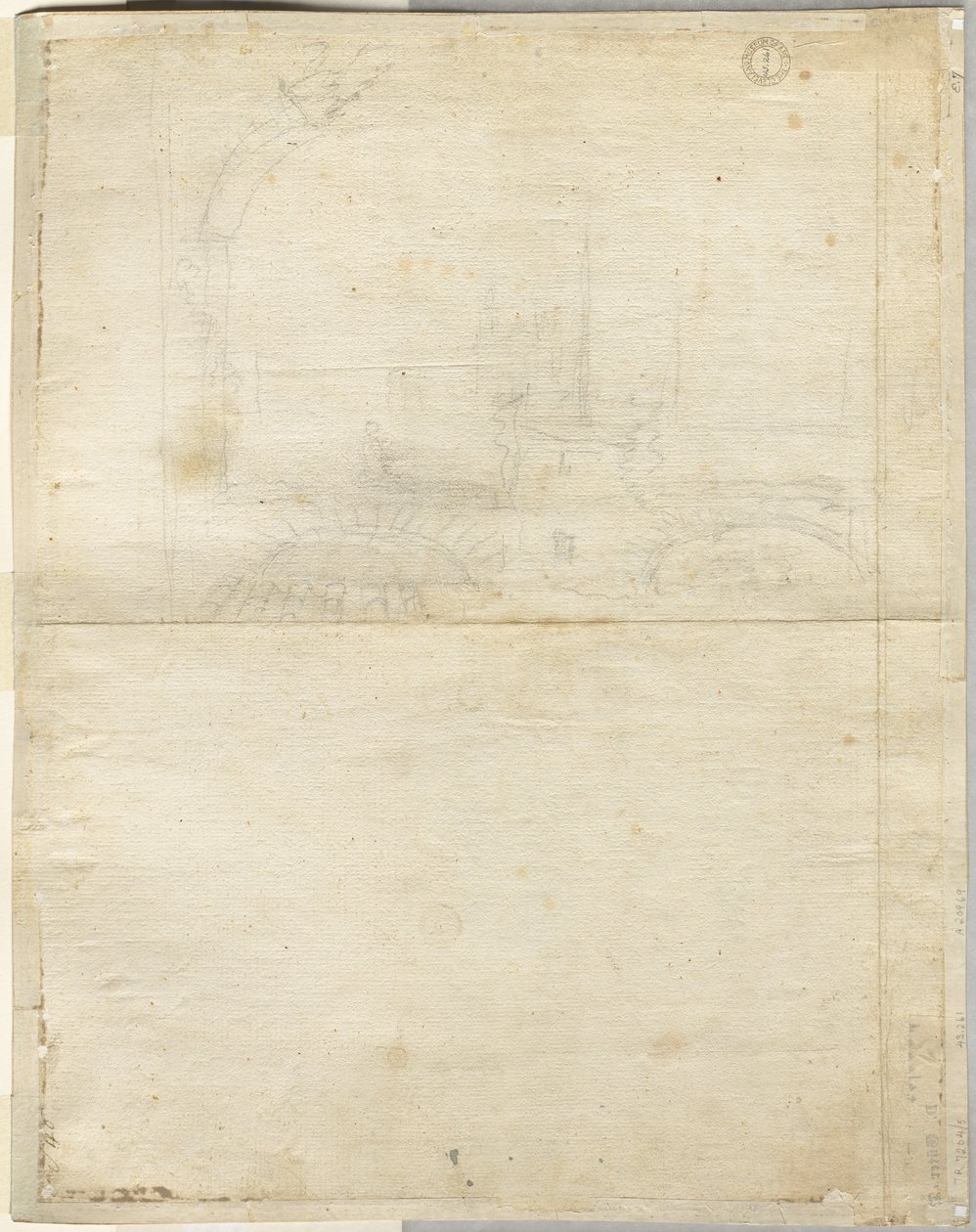 Szkic do San Giovanni in Laterano (verso) autorstwa Lievin Cruyl