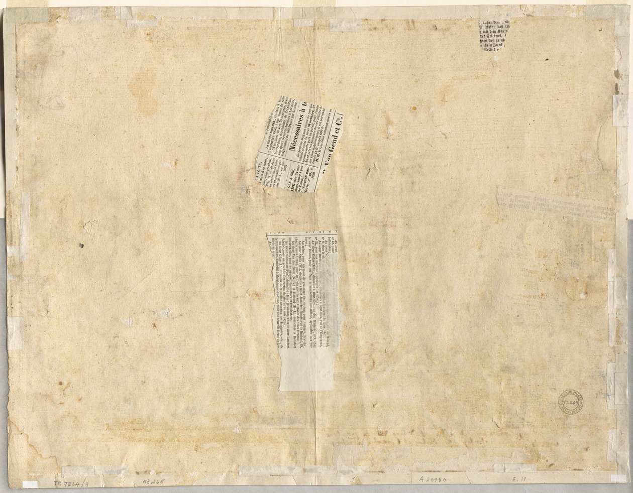 Trasa fontanny z Recto i Szkice dwóch twarzy verso, 1665. autorstwa Lievin Cruyl