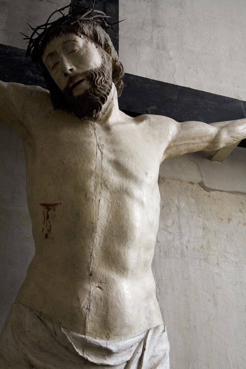 Chrystus na krzyżu detal (drewno malowane) autorstwa Ligier Richier