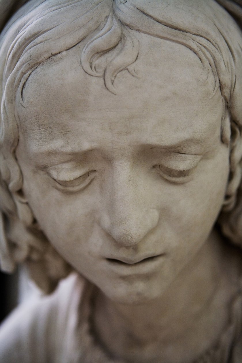 Złożenie do grobu i omdlenie Dziewicy, szczegół: głowa Salome autorstwa Ligier Richier