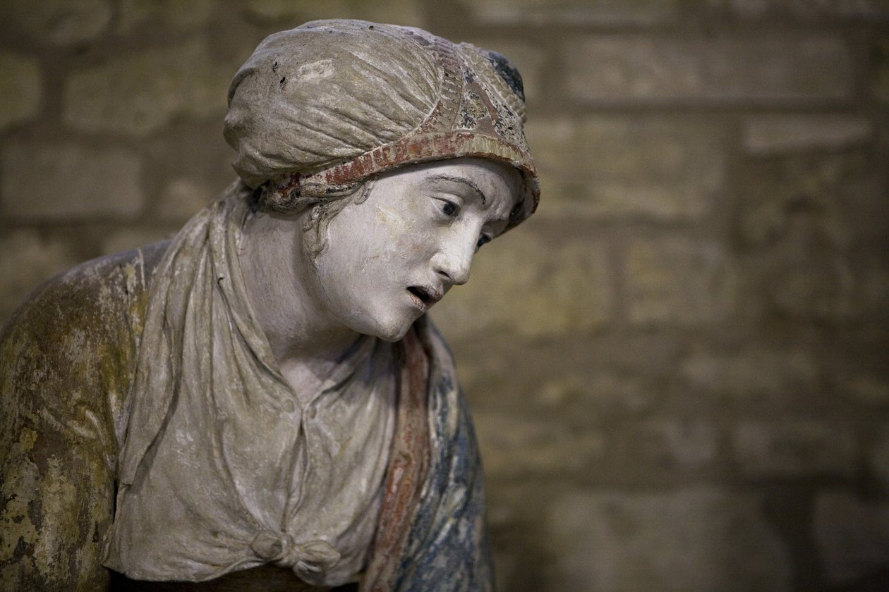 Święta kobieta w czepku (kamień malowany) autorstwa Ligier Richier