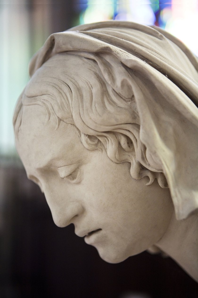 Złożenie do grobu i omdlenie Dziewicy, szczegół: głowa Salome autorstwa Ligier Richier