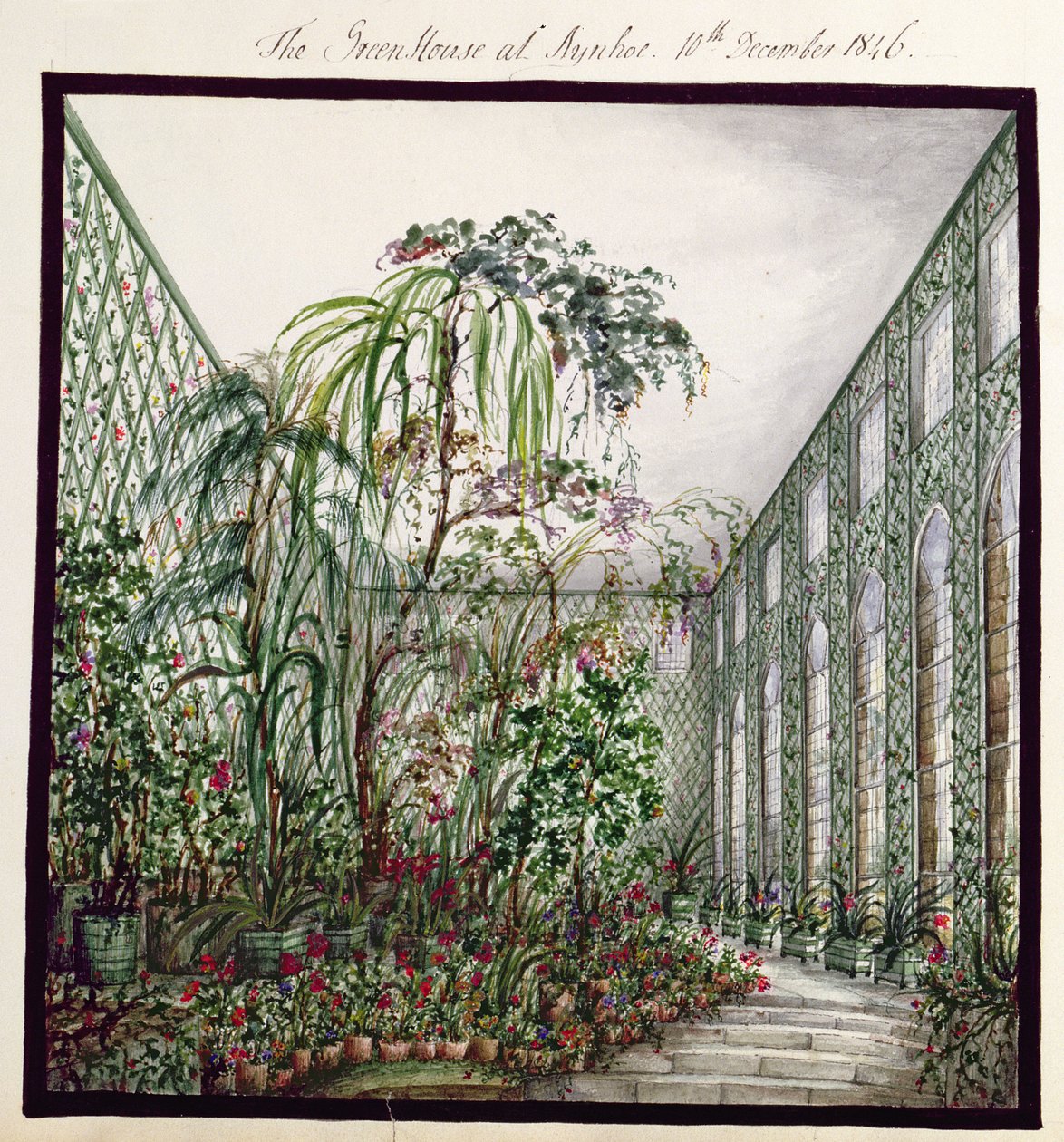Szklarnia w Aynhoe, 1846 autorstwa Lili Cartwright