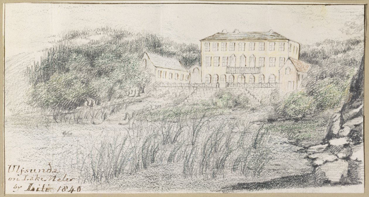 Ulfsunda nad jeziorem Maler, 1840 autorstwa Lili Cartwright