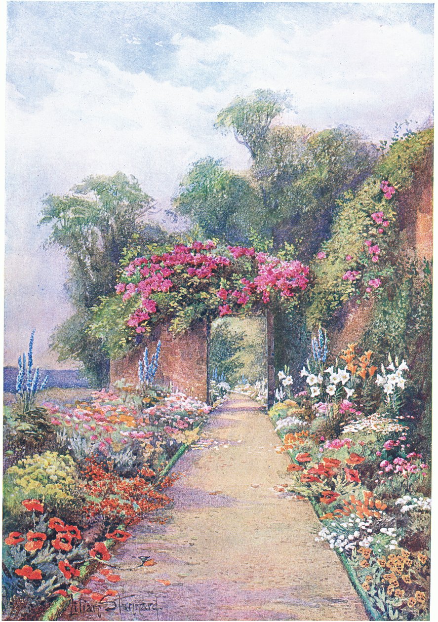 Letni wieczór, z The Gardens of England: In the Southern and Western Counties wyd. The Studio, 1907 autorstwa Lilian Stannard