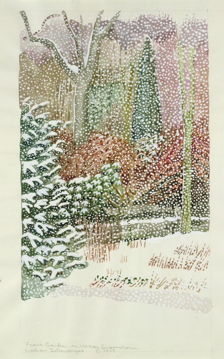 Front Garden w intensywnej śnieżycy autorstwa Lillian Delevoryas