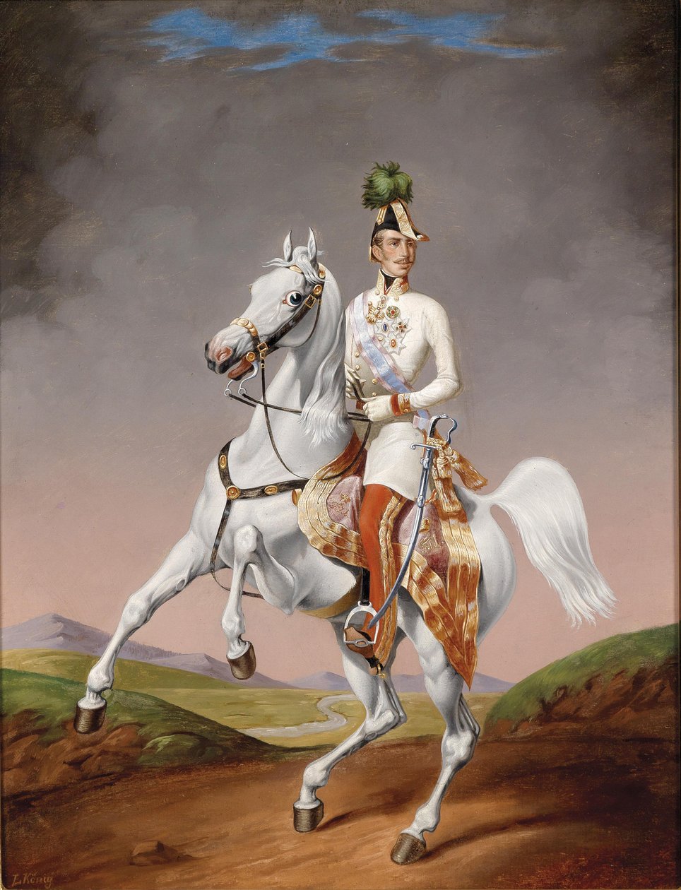 Portret Franciszka Józefa I Austriaka na koniu, 1855 autorstwa Lilly König