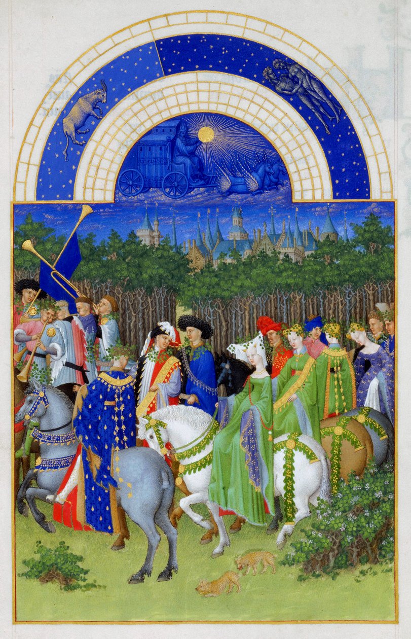 Maj bardzo bogate godziny księcia Berry, 1412-1416 autorstwa Limbourg Brothers
