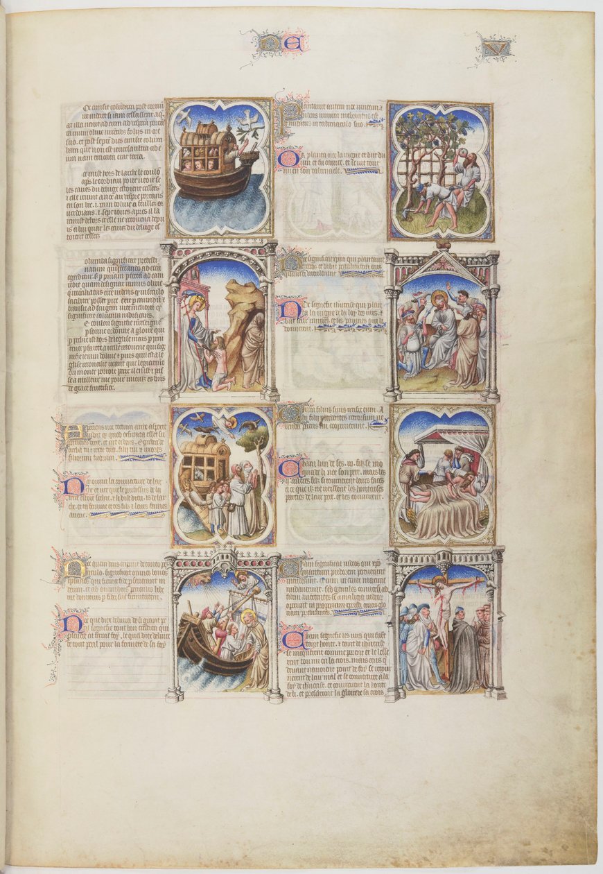 Biblia moralna, Życie Noego, folio 5r autorstwa Limbourg Brothers